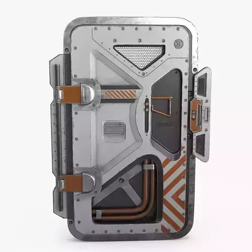 SciFi Bunker Door v2 Low-poly 3D model