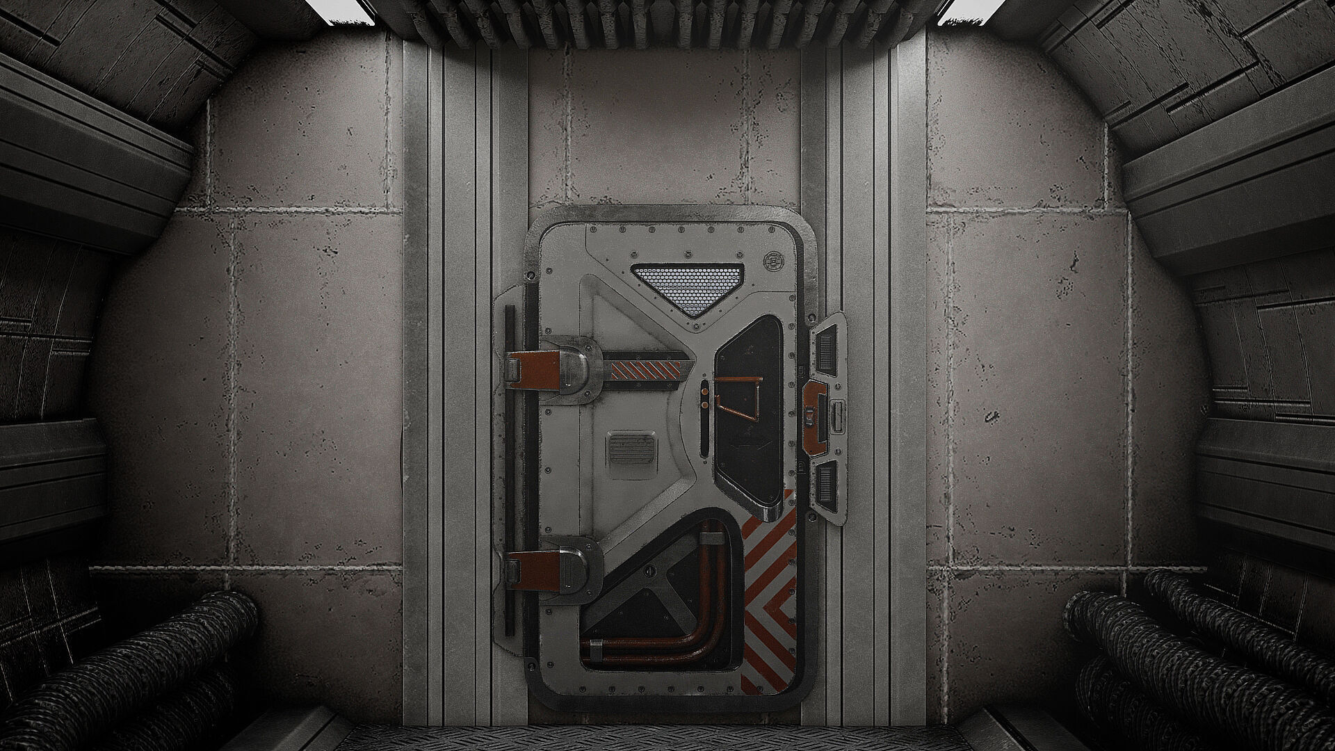SciFi Bunker Door v2 Low-poly 3D model_2