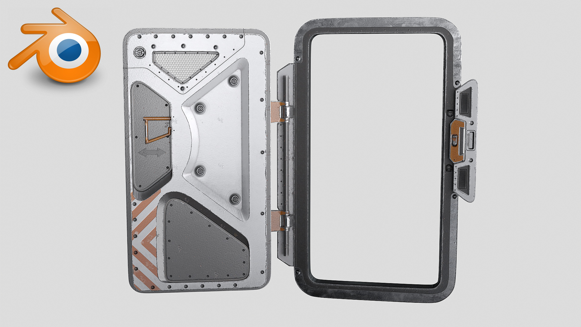 SciFi Bunker Door v2 Low-poly 3D model_10