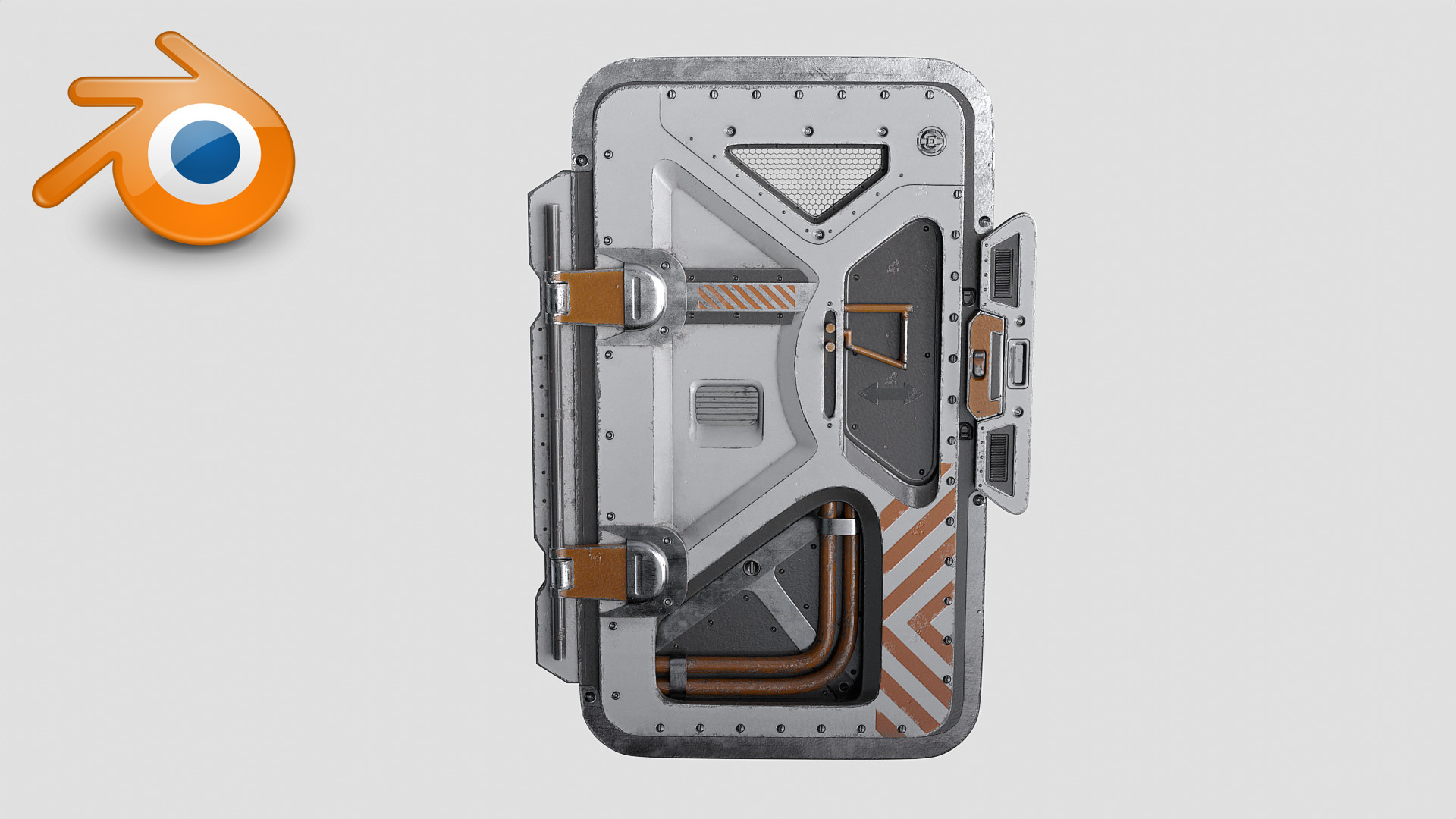 SciFi Bunker Door v2 Low-poly 3D model_9