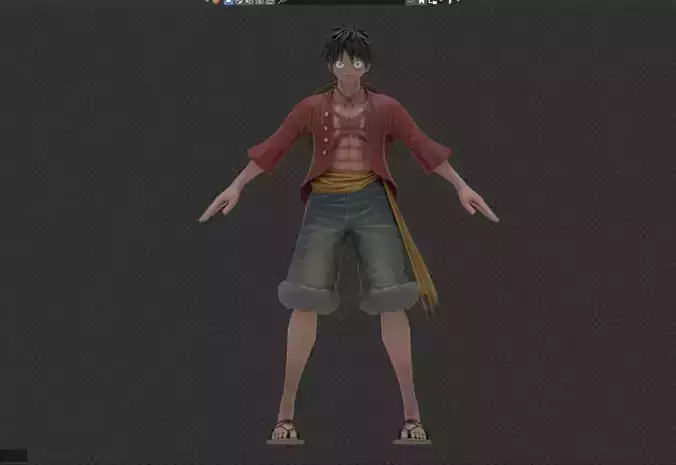 one piece luffy original Low-poly 3D model