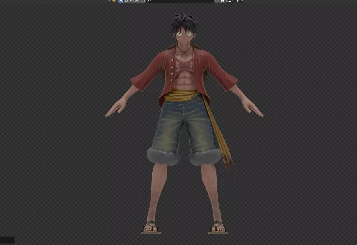 one piece luffy original Low-poly 3D model