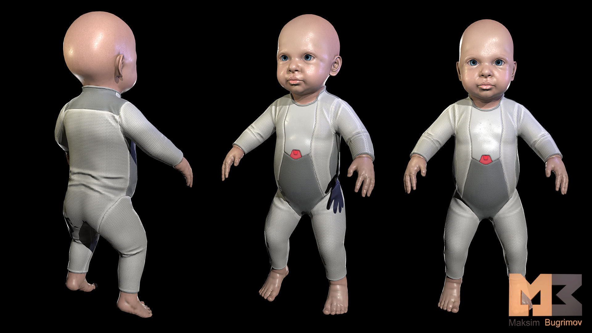 Baby In Capsule Low-poly 3D model_17