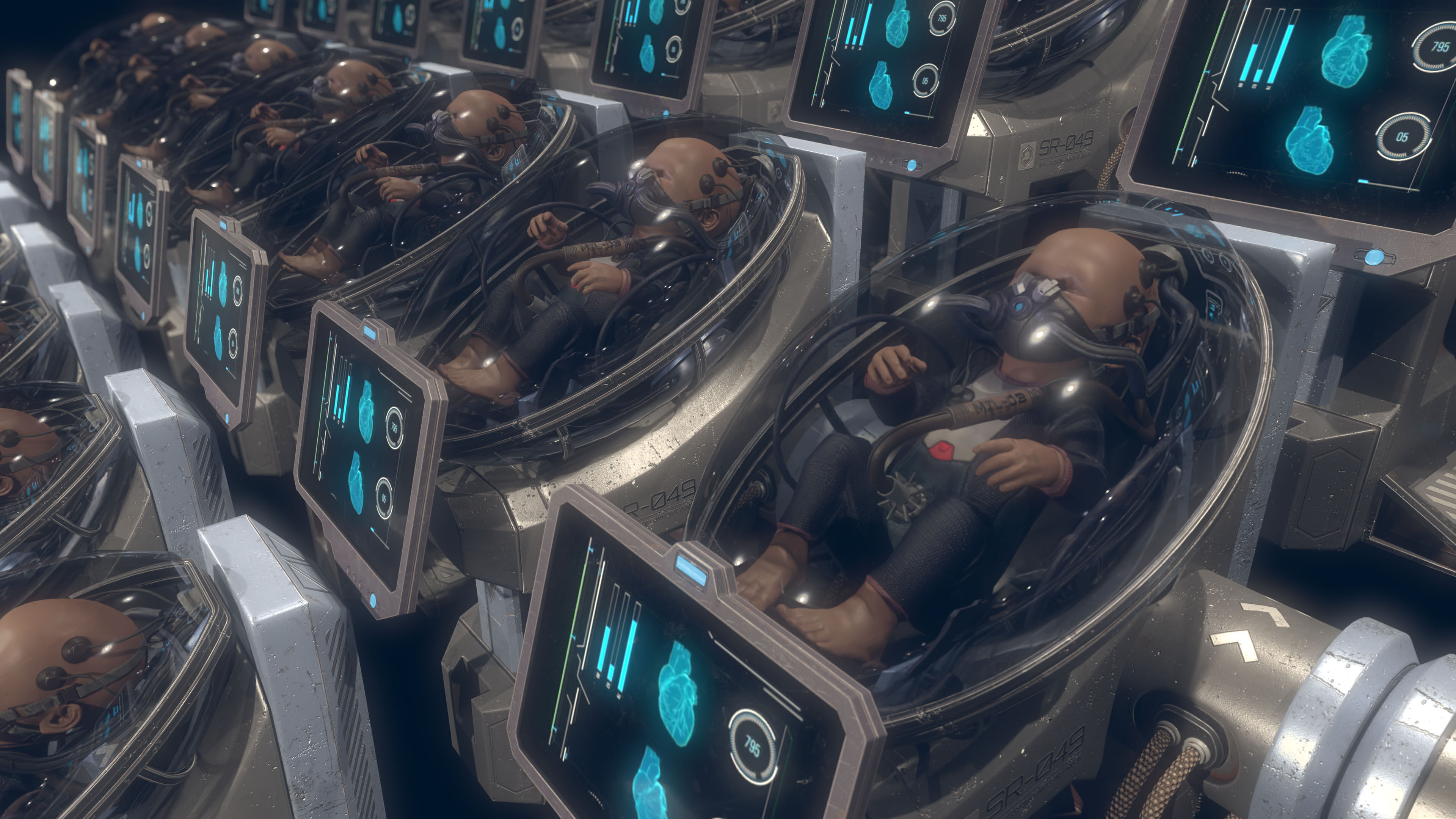 Baby In Capsule Low-poly 3D model_10