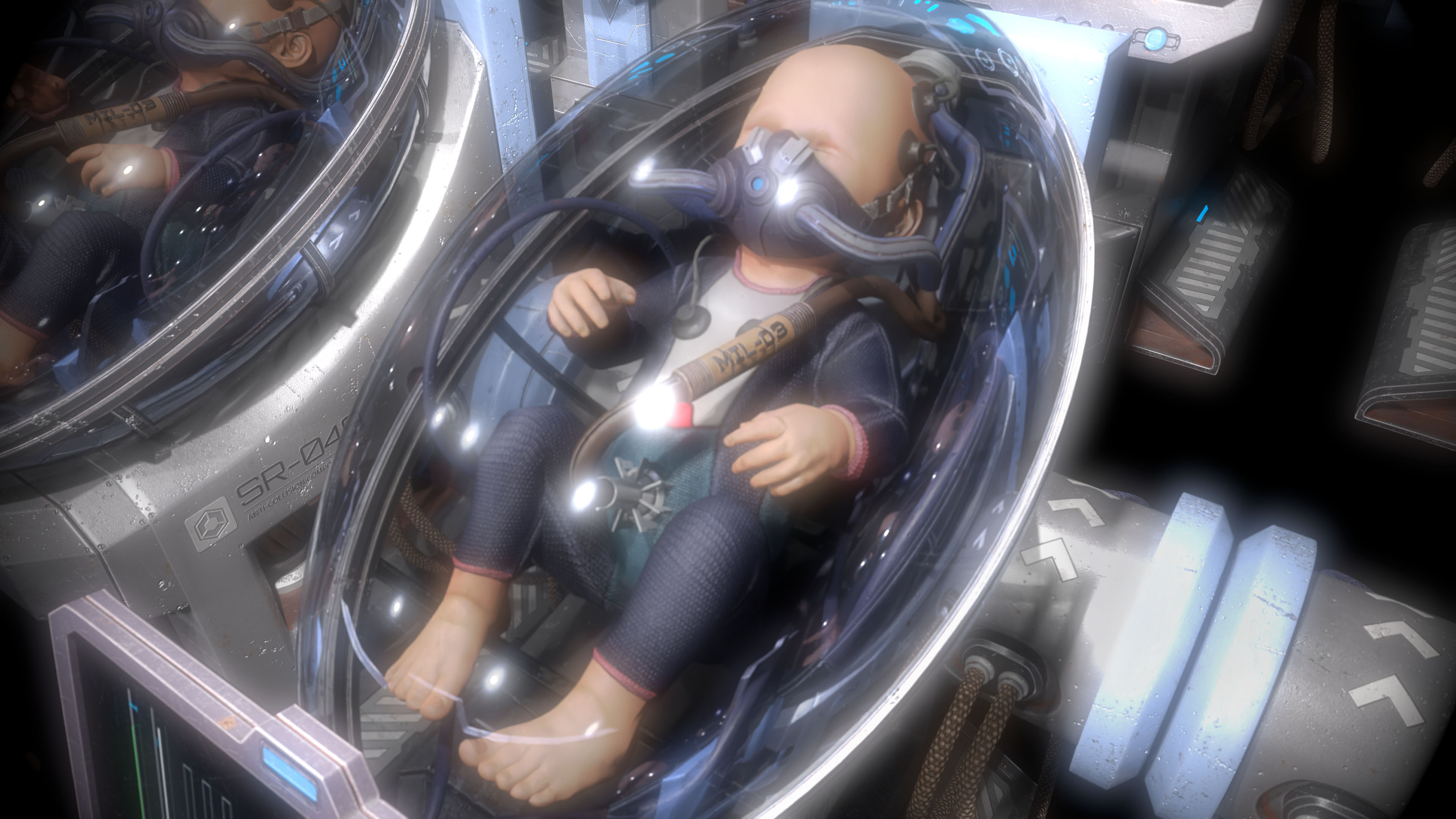 Baby In Capsule Low-poly 3D model_11