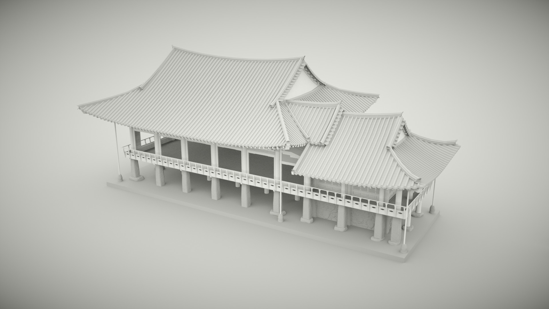 Korea Gwanghallu Pavilion - Joseon Hanok 3D model Low-poly 3D model_25