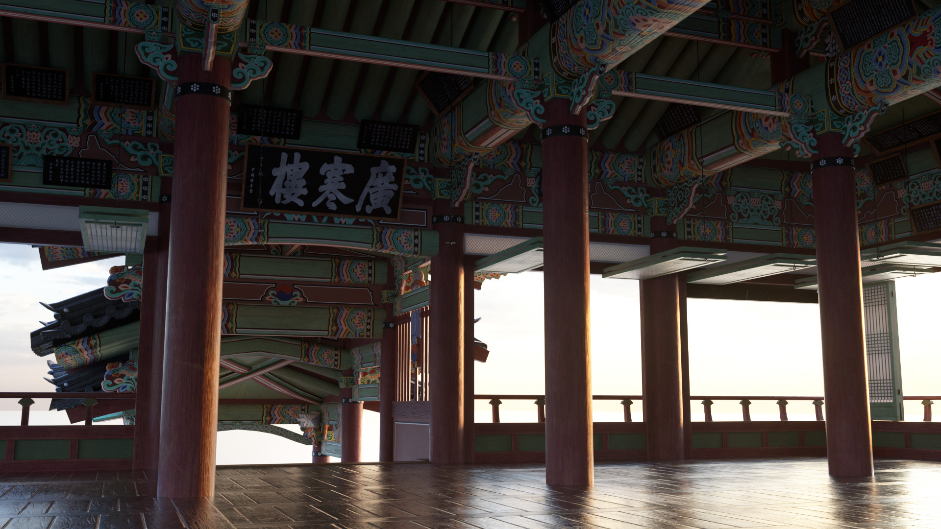 Korea Gwanghallu Pavilion - Joseon Hanok 3D model Low-poly 3D model_9