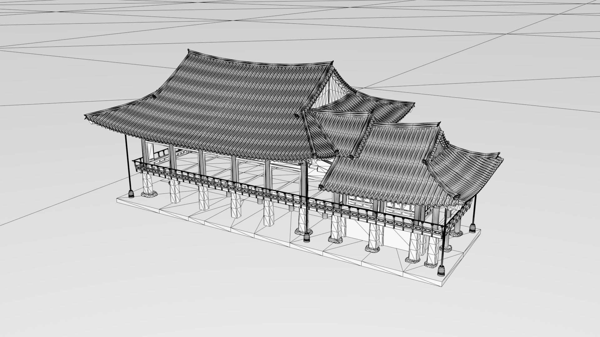 Korea Gwanghallu Pavilion - Joseon Hanok 3D model Low-poly 3D model_24
