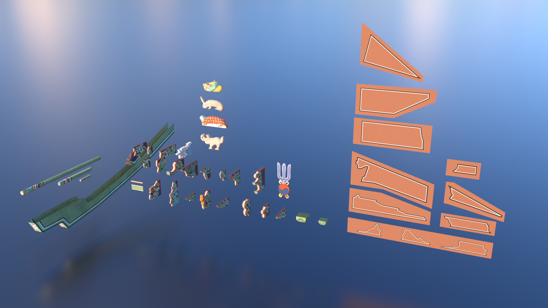 Korea Gwanghallu Pavilion - Joseon Hanok 3D model Low-poly 3D model_16