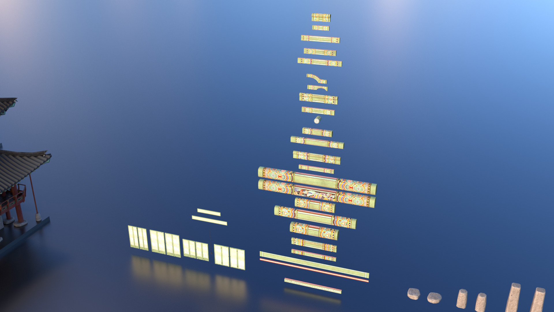 Korea Gwanghallu Pavilion - Joseon Hanok 3D model Low-poly 3D model_13