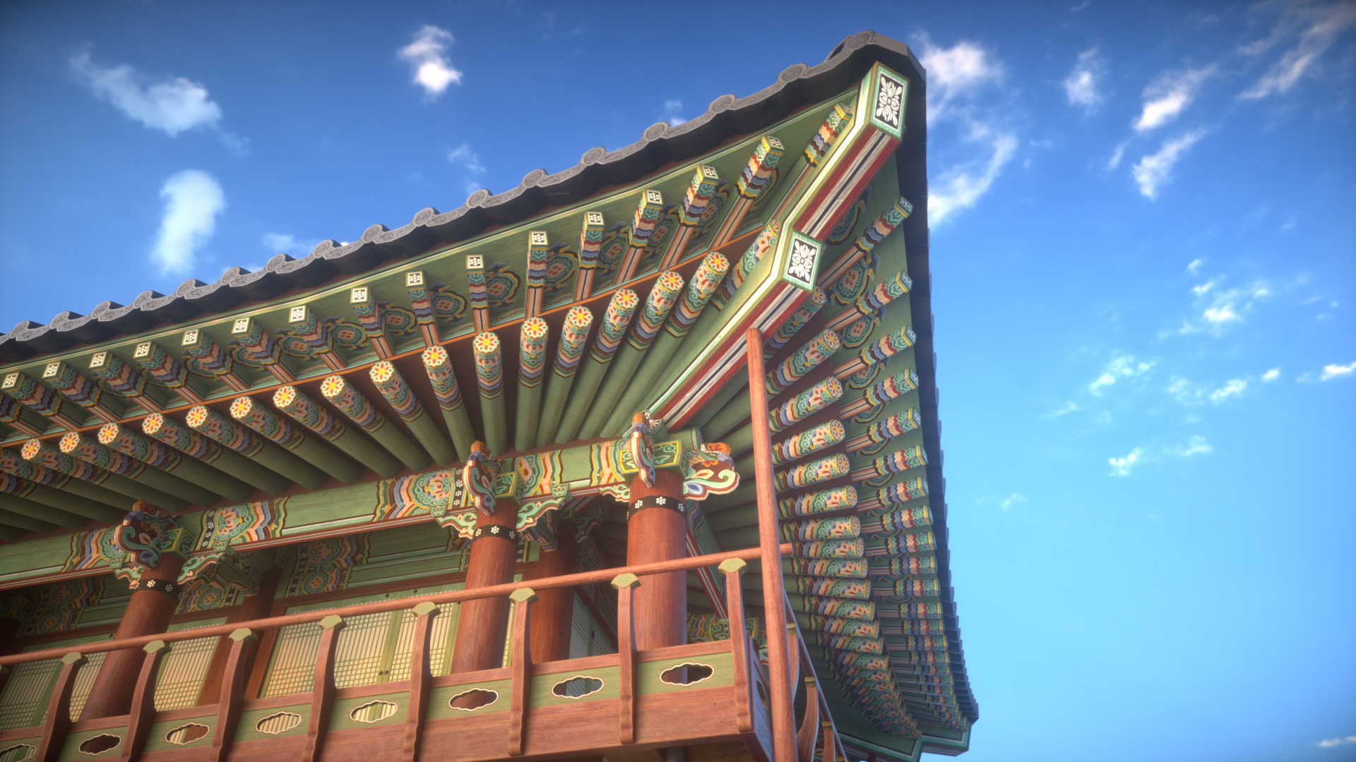 Korea Gwanghallu Pavilion - Joseon Hanok 3D model Low-poly 3D model_2