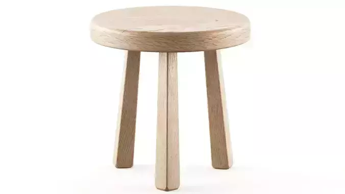 Organic Mid Century Tripod Wood Stool