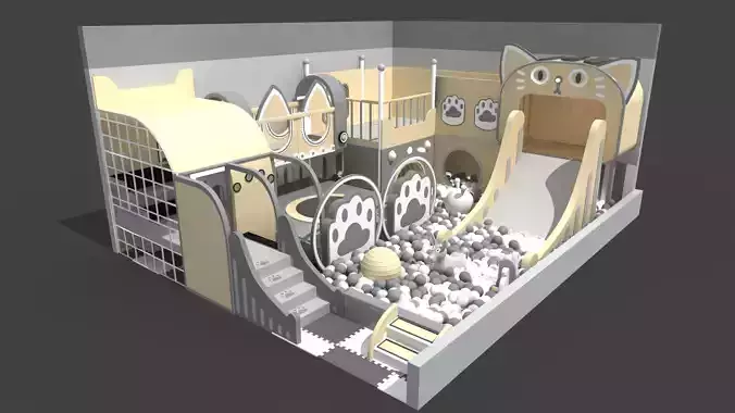 Cat themed indoor amusement park