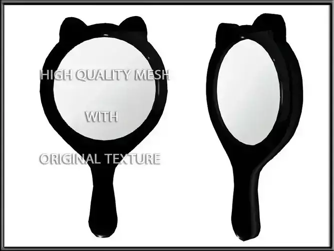 Cat Hand Mirror Low-poly 3D model