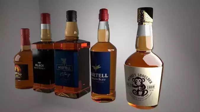 whiskey Low-poly 3D model