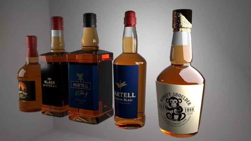 whiskey Low-poly 3D model