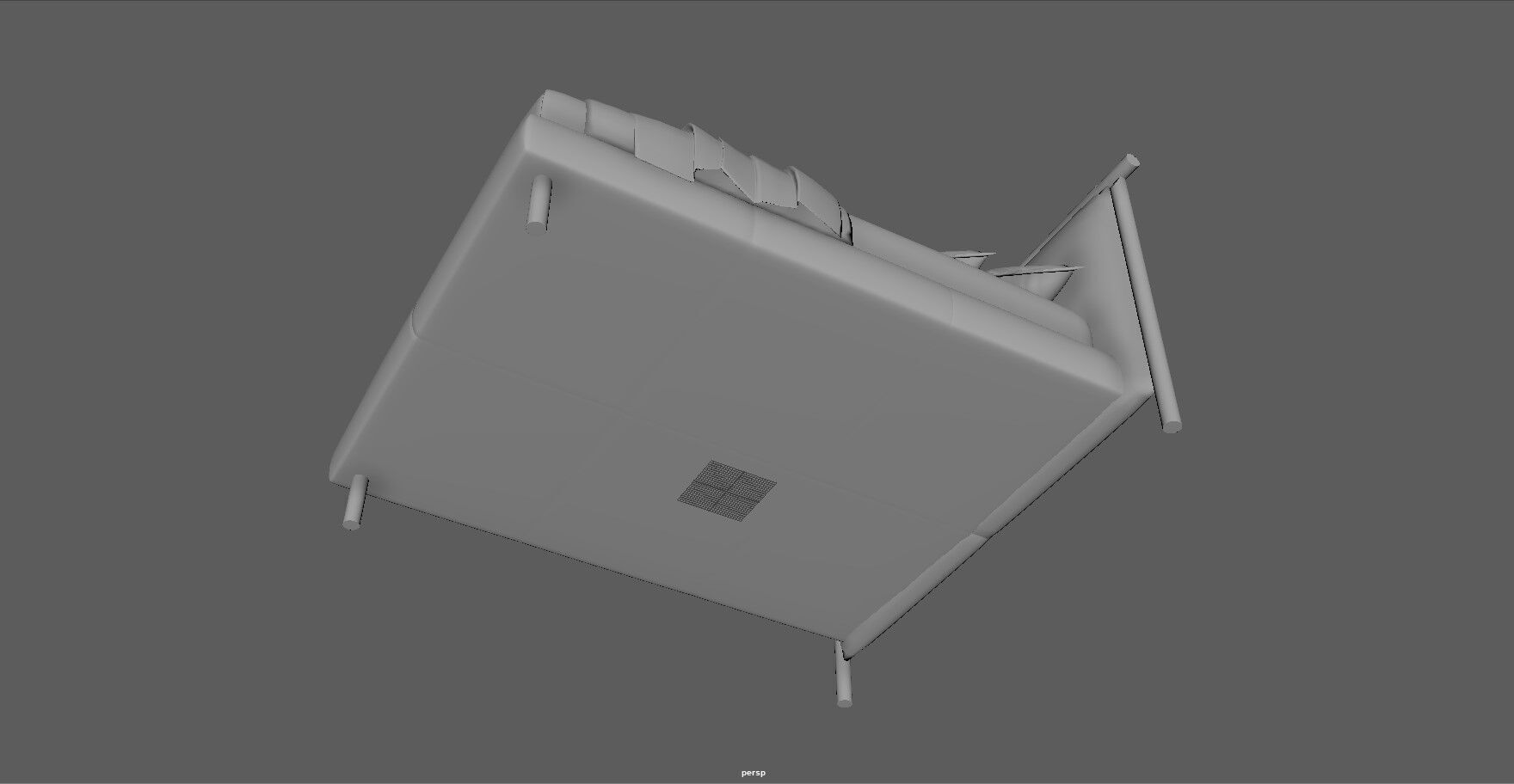 Modern King Size Bed Low-poly 3D model_16