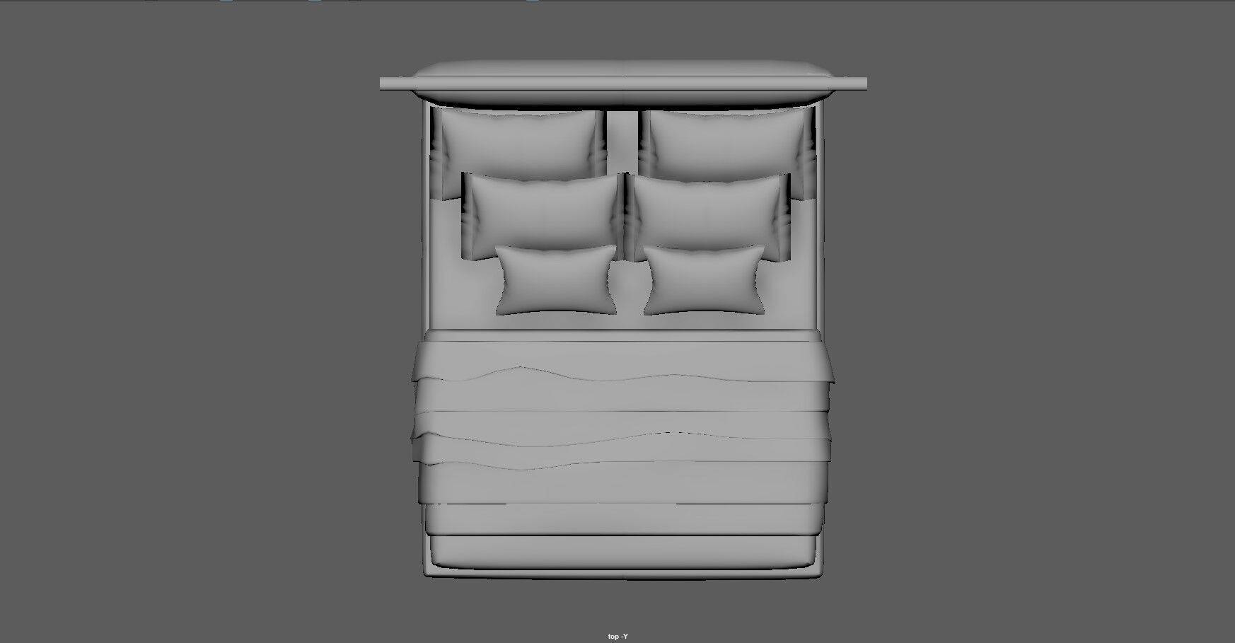 Modern King Size Bed Low-poly 3D model_14