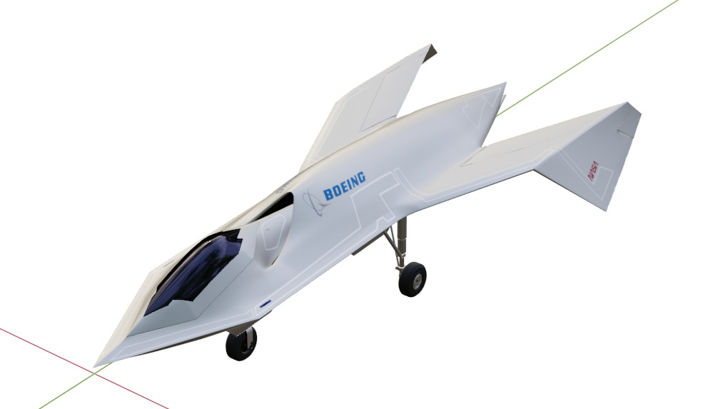 BOEING Black Project - The BIRD OF PREY - Low-poly 3D model_21