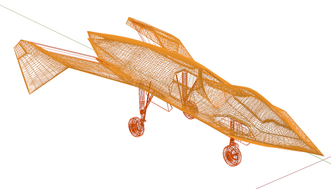 BOEING Black Project - The BIRD OF PREY - Low-poly 3D model_35