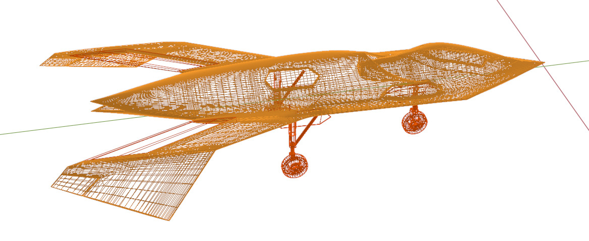 BOEING Black Project - The BIRD OF PREY - Low-poly 3D model_42