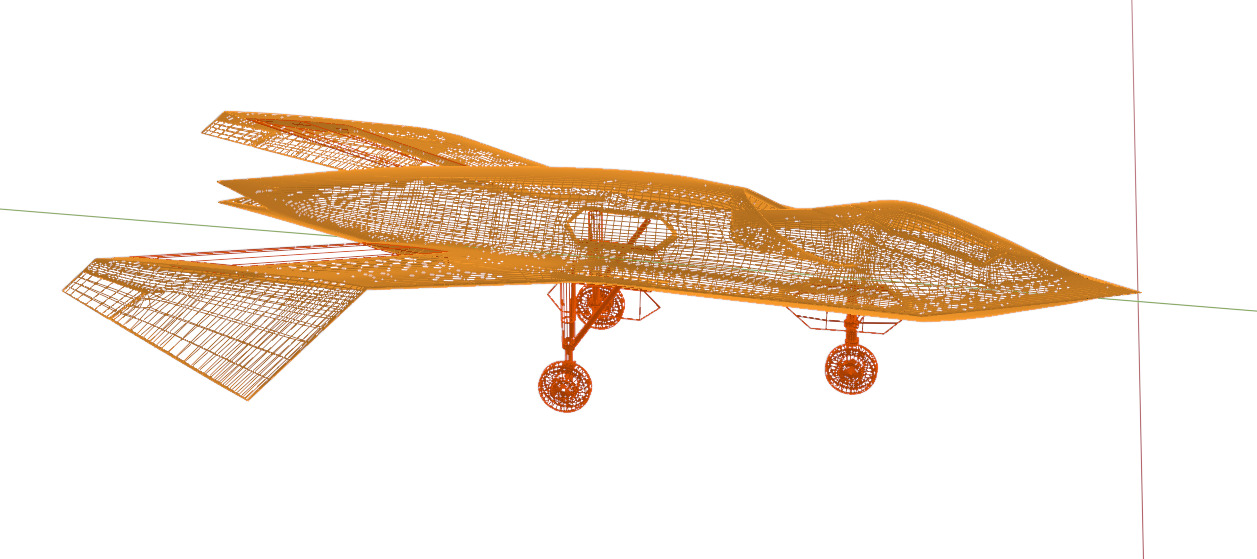 BOEING Black Project - The BIRD OF PREY - Low-poly 3D model_40