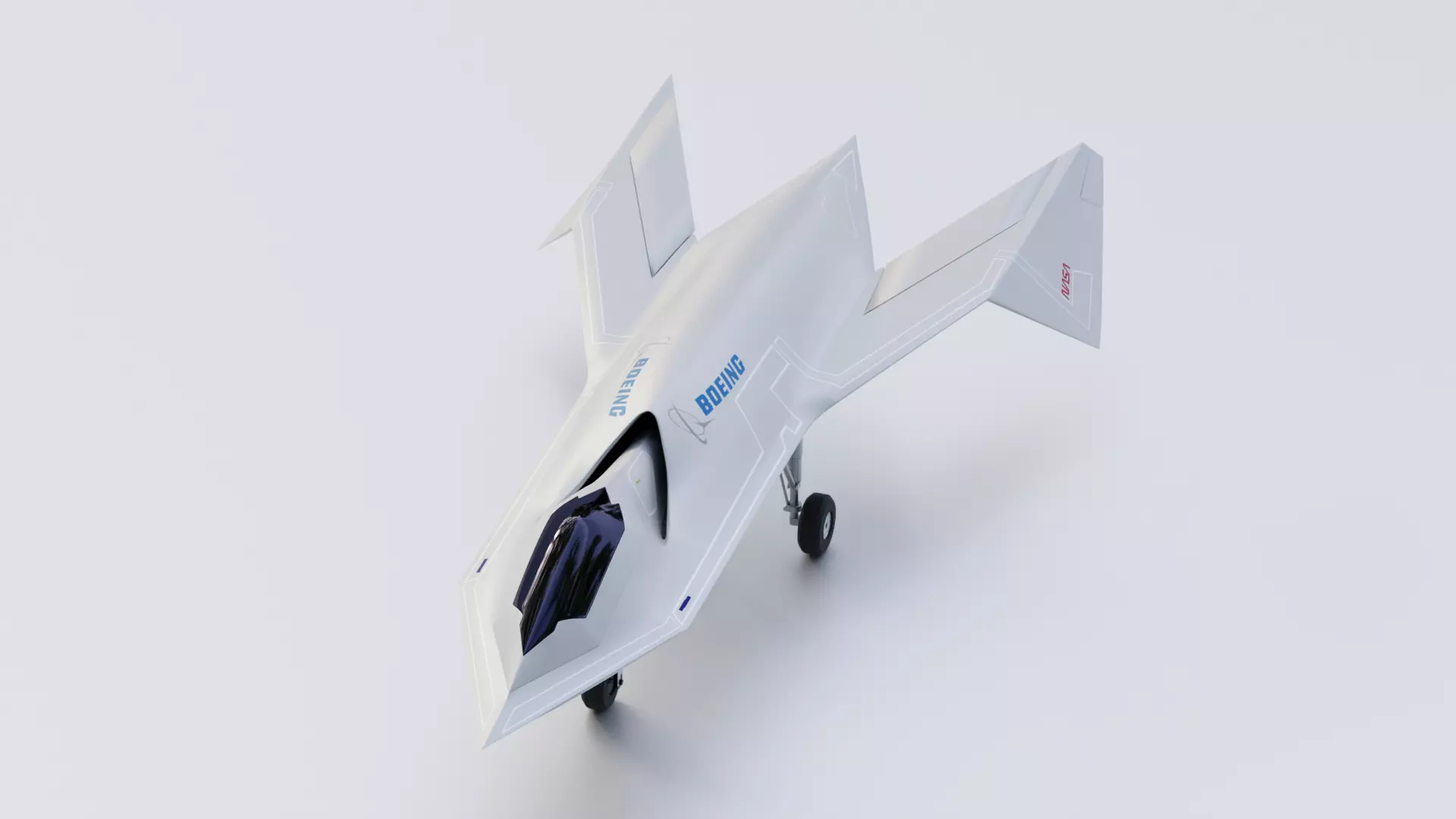 BOEING Black Project - The BIRD OF PREY - Low-poly 3D model_0