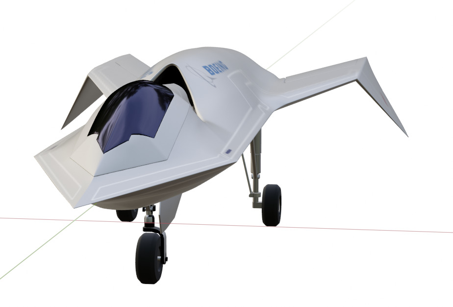 BOEING Black Project - The BIRD OF PREY - Low-poly 3D model_22