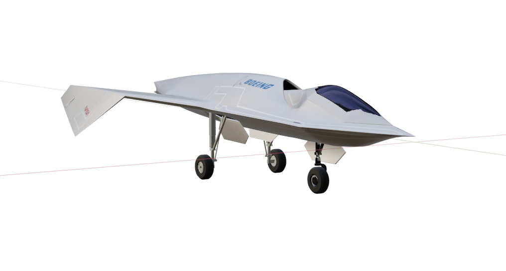 BOEING Black Project - The BIRD OF PREY - Low-poly 3D model_11
