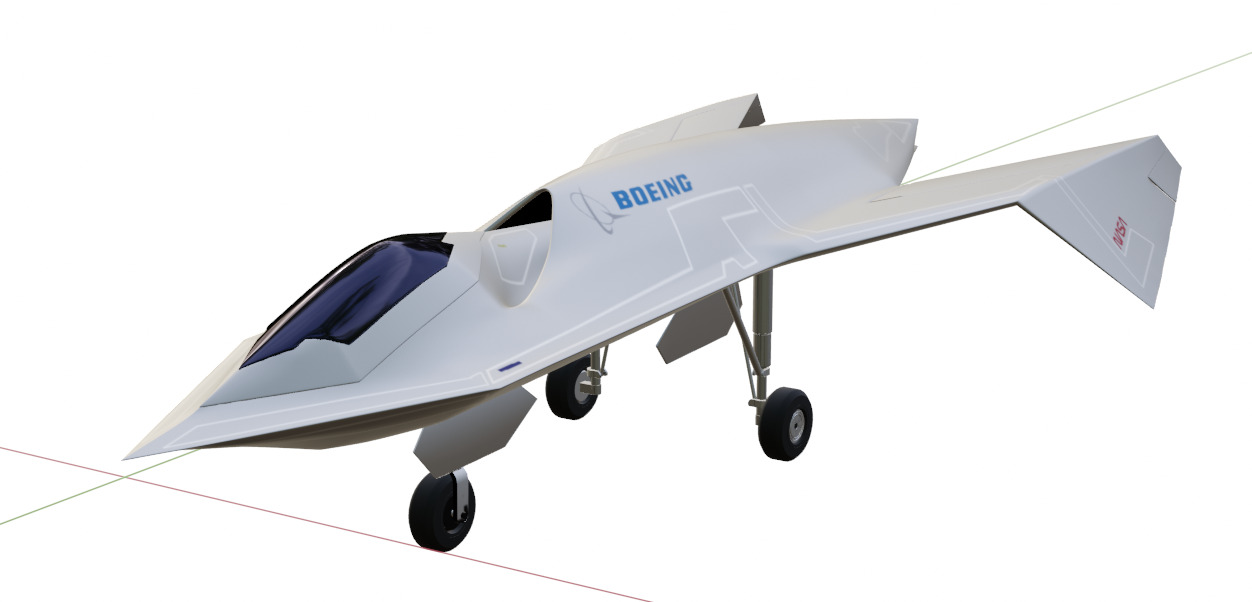 BOEING Black Project - The BIRD OF PREY - Low-poly 3D model_10