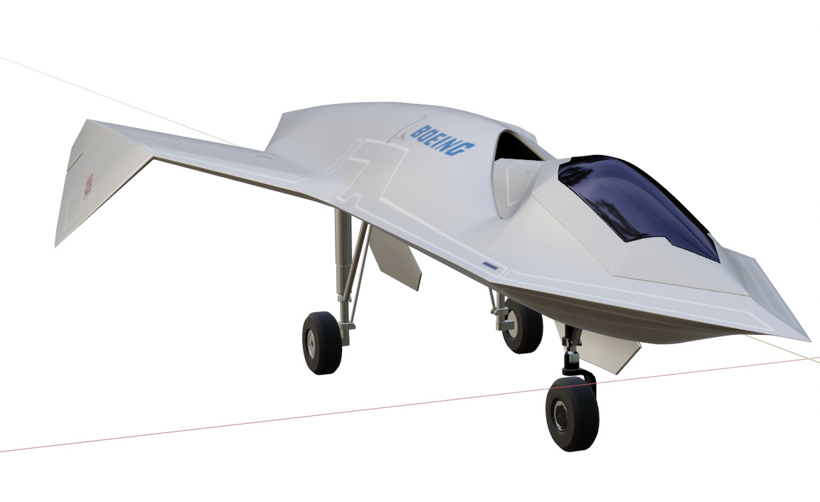 BOEING Black Project - The BIRD OF PREY - Low-poly 3D model_23