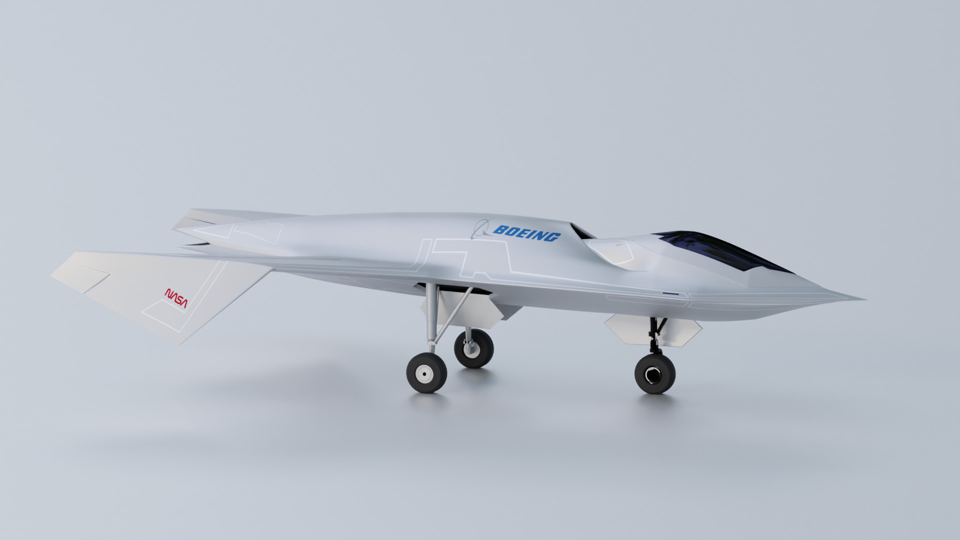 BOEING Black Project - The BIRD OF PREY - Low-poly 3D model_1