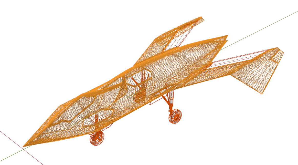 BOEING Black Project - The BIRD OF PREY - Low-poly 3D model_33