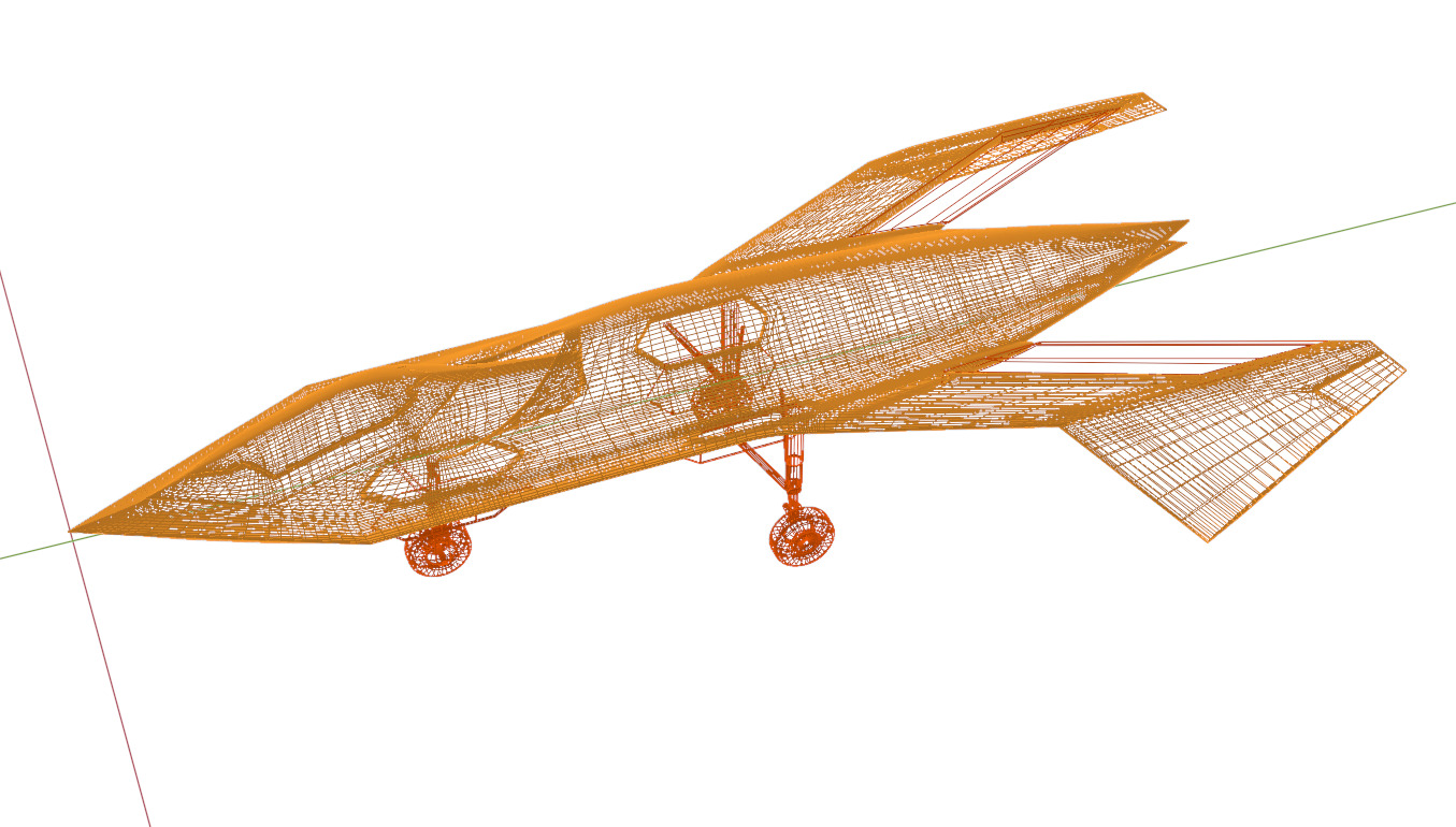 BOEING Black Project - The BIRD OF PREY - Low-poly 3D model_37