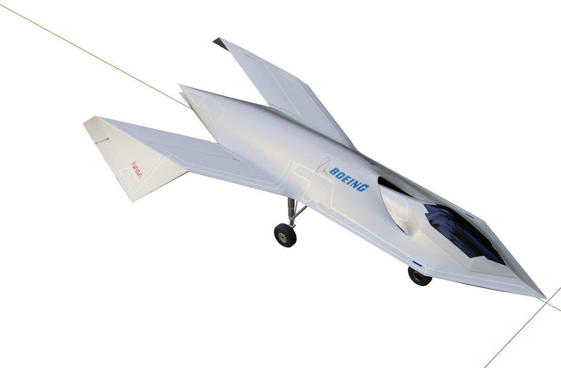 BOEING Black Project - The BIRD OF PREY - Low-poly 3D model_17