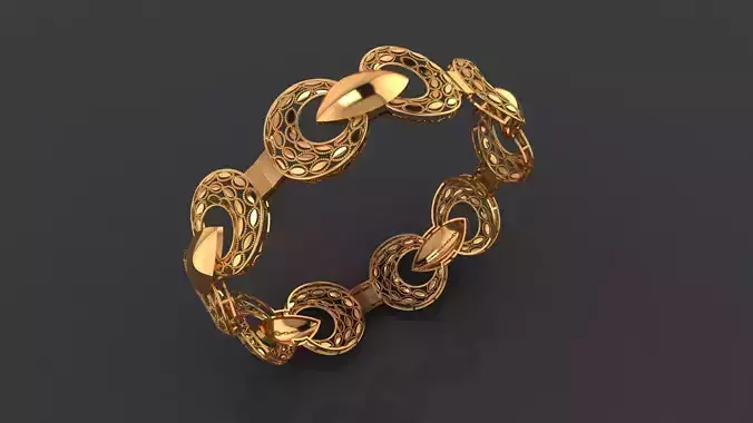 1121 Elegant Interlace Bangle-Oval and Marquise Harmony 13gm