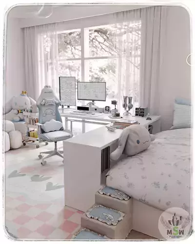 Cinnamoroll Bedroom Blender Scene