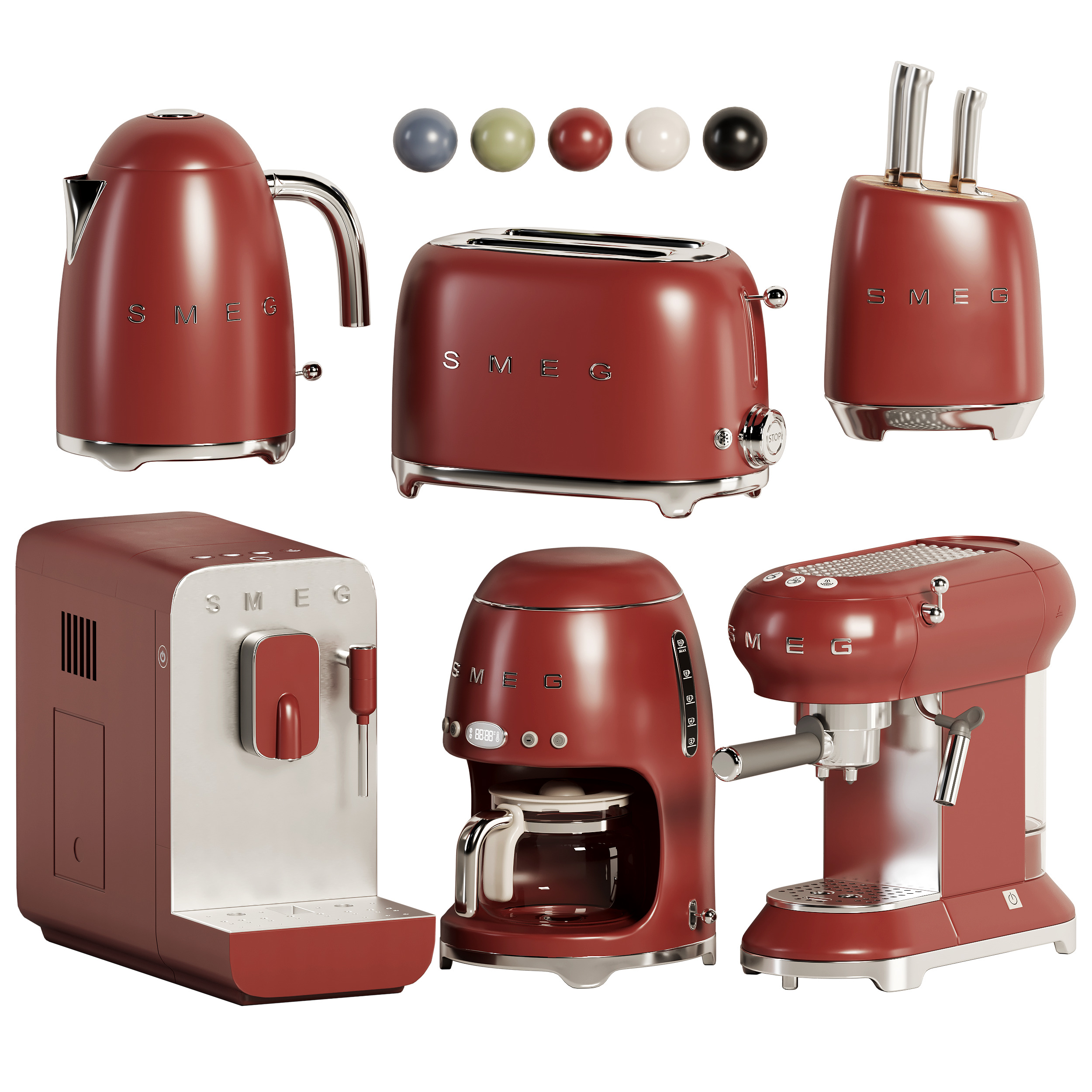 kitchen appliances SMEG 01 Low-poly 3D model_2