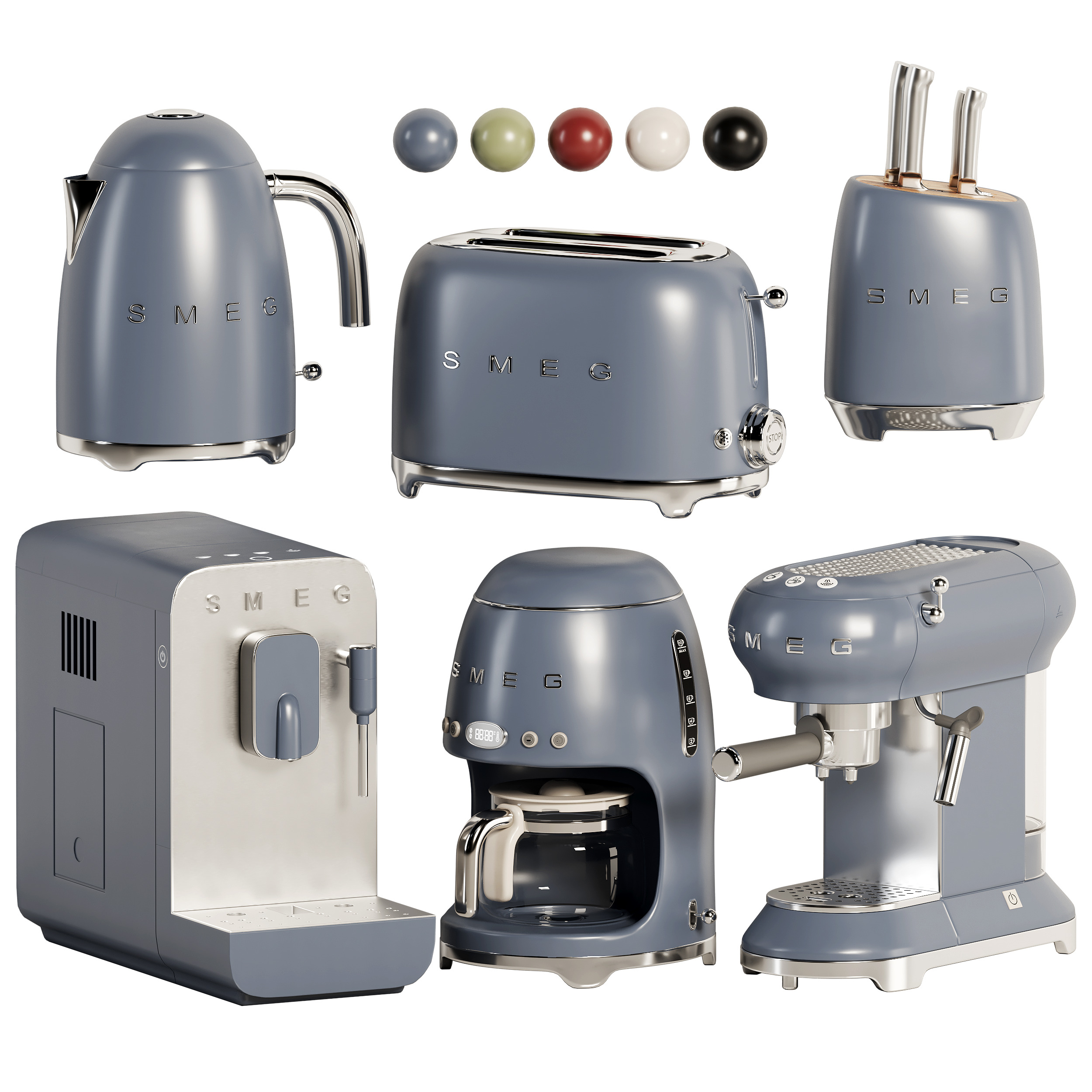 kitchen appliances SMEG 01 Low-poly 3D model_5