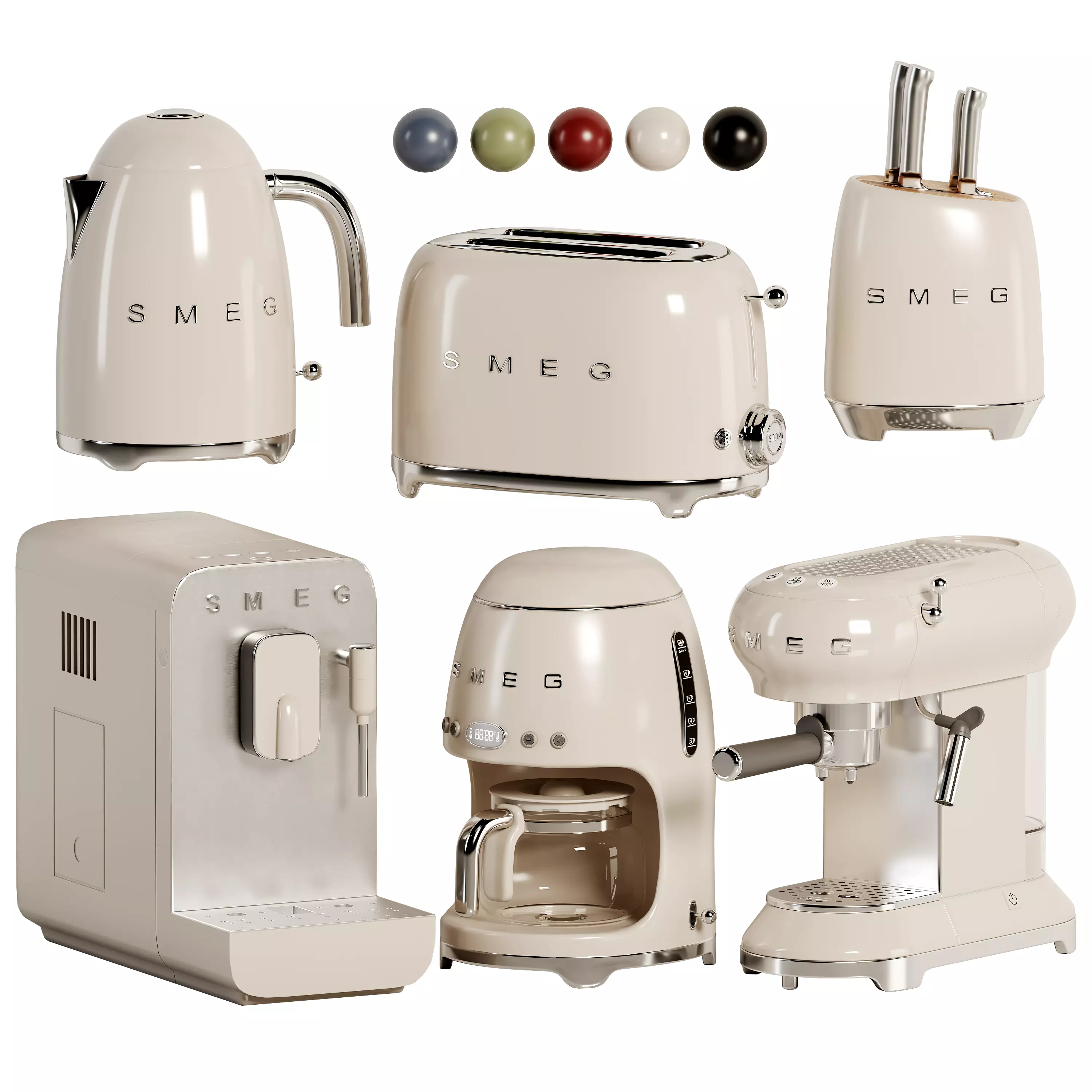 kitchen appliances SMEG 01 Low-poly 3D model_0