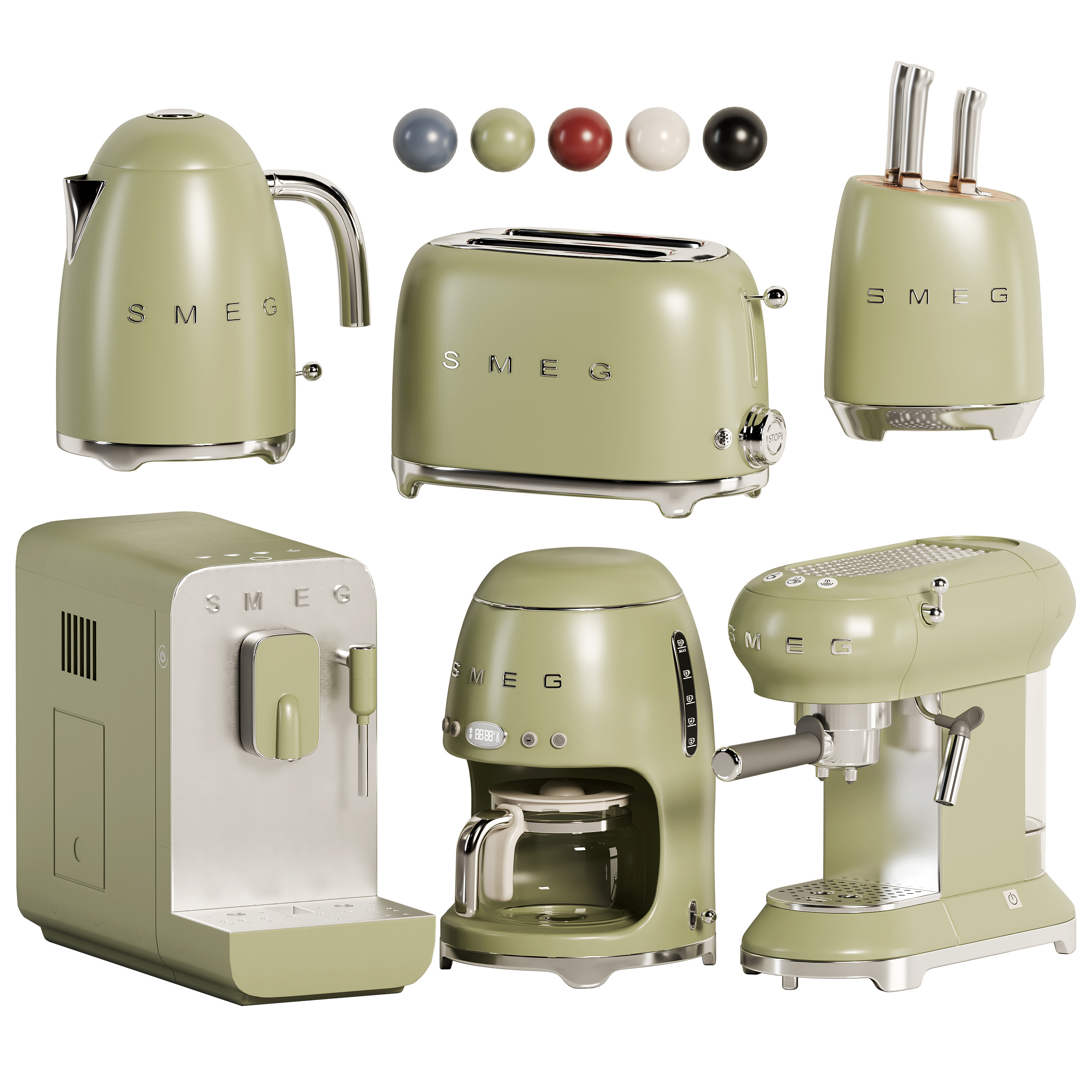 kitchen appliances SMEG 01 Low-poly 3D model_3
