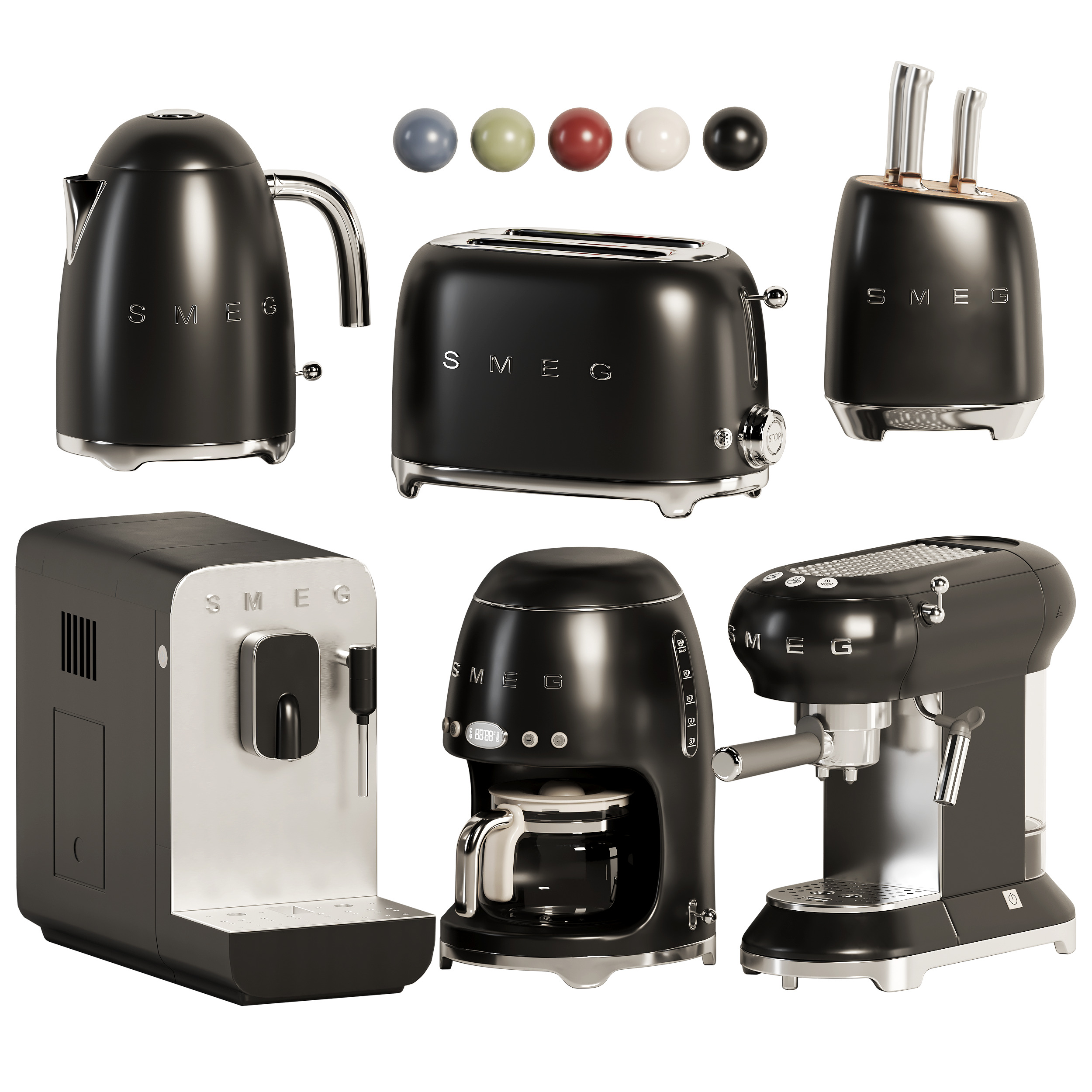 kitchen appliances SMEG 01 Low-poly 3D model_1