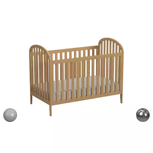 Beau 3-in-1 Convertible Crib in Honey 3D model