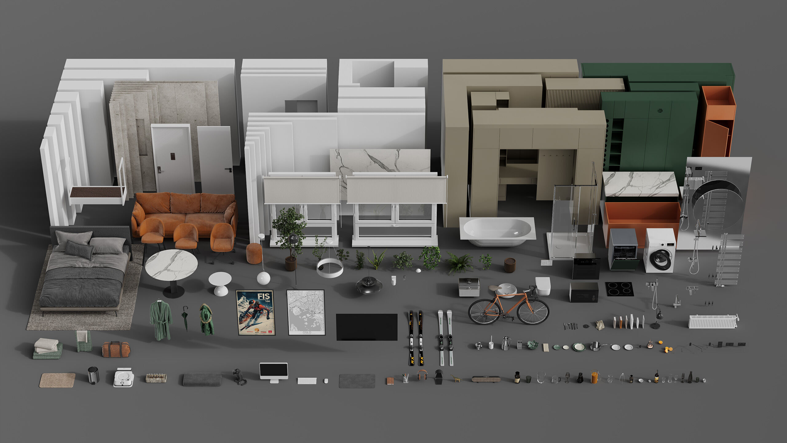 Archineriors vol 68 - minimalist apartment scene 3D model_16