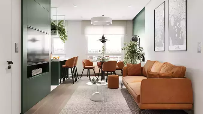 Archineriors vol 68 - minimalist apartment scene 3D model