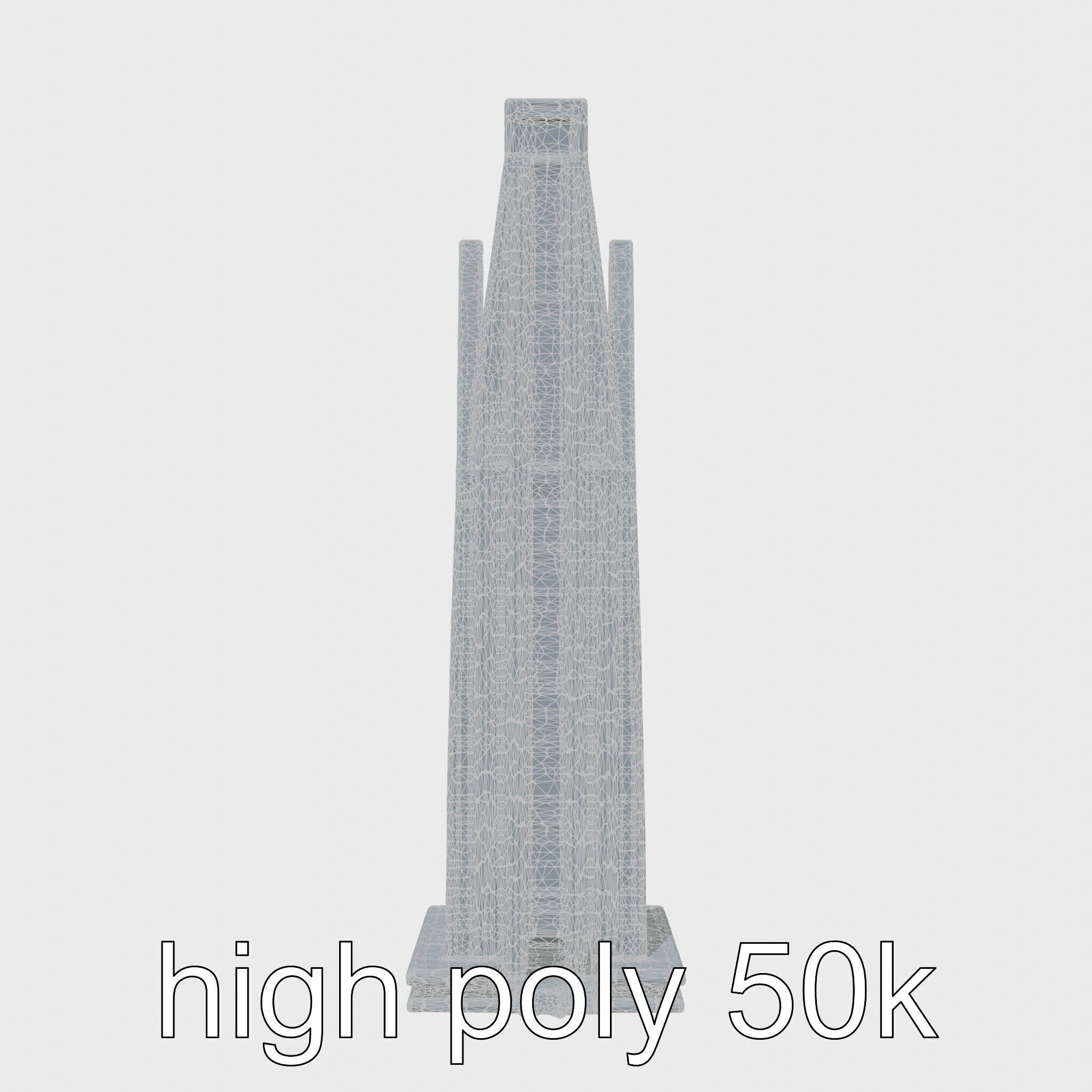 Futuristic Skyscraper Architectural Design Low-poly 3D model_25