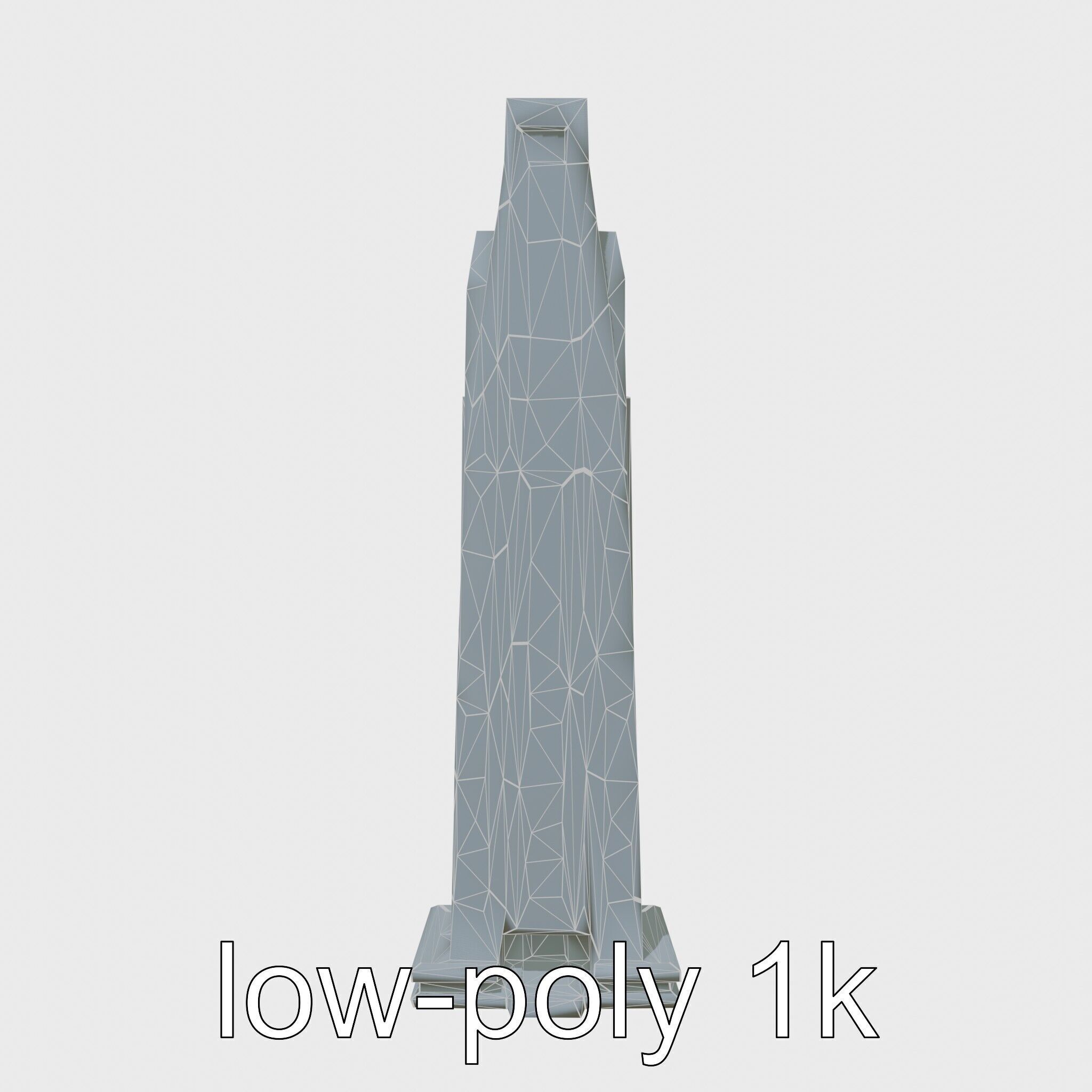 Futuristic Skyscraper Architectural Design Low-poly 3D model_7