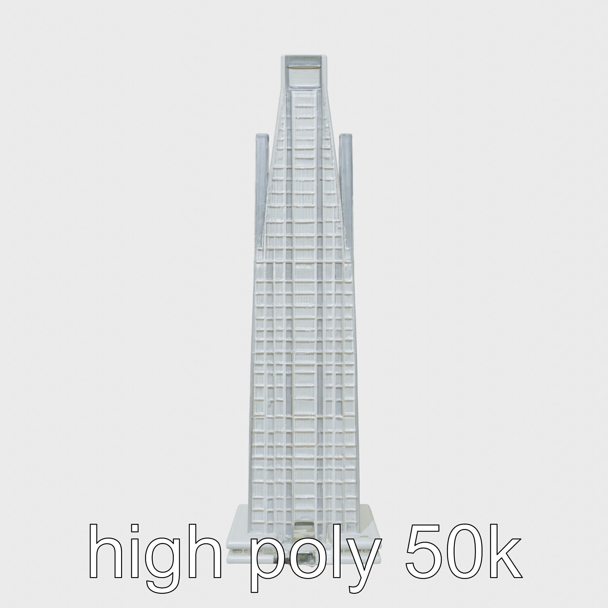 Futuristic Skyscraper Architectural Design Low-poly 3D model_17