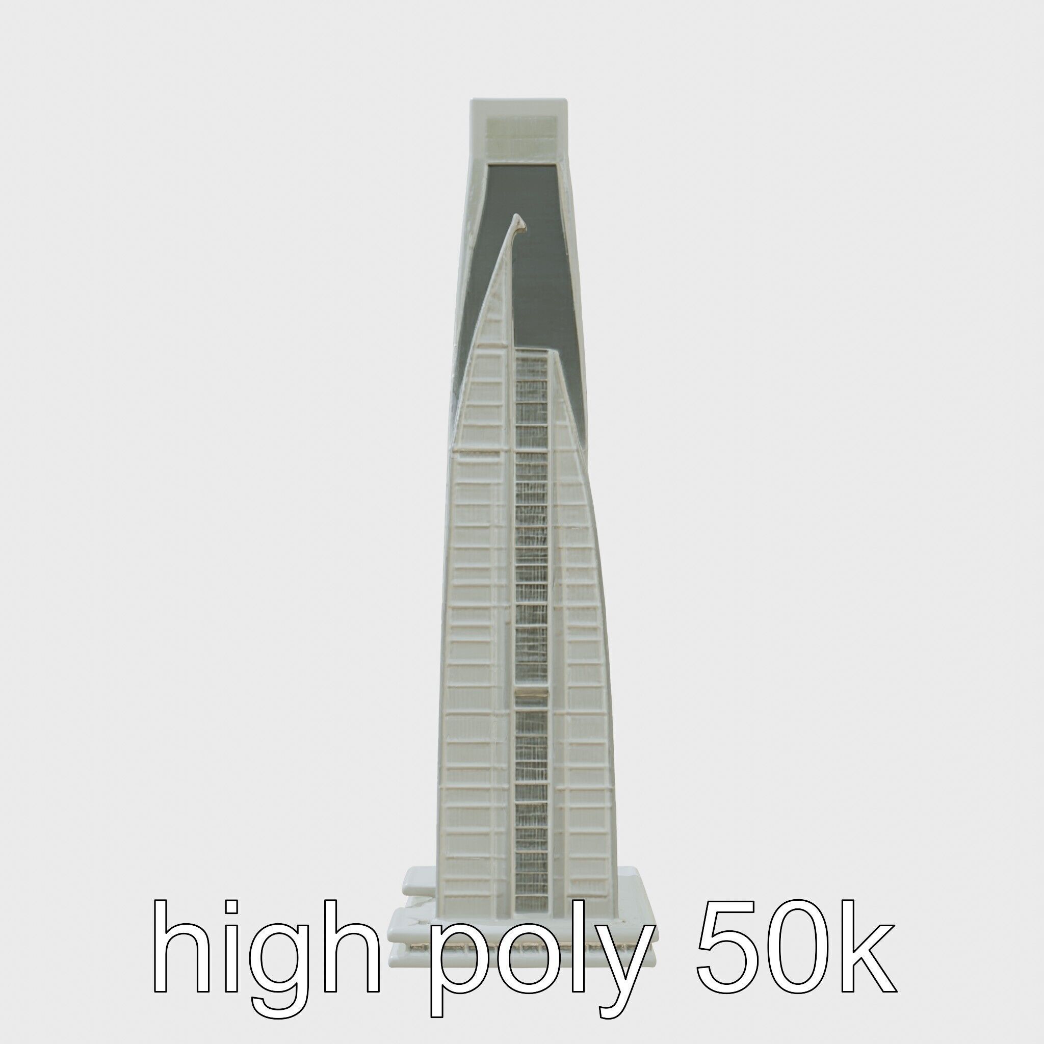 Futuristic Skyscraper Architectural Design Low-poly 3D model_2