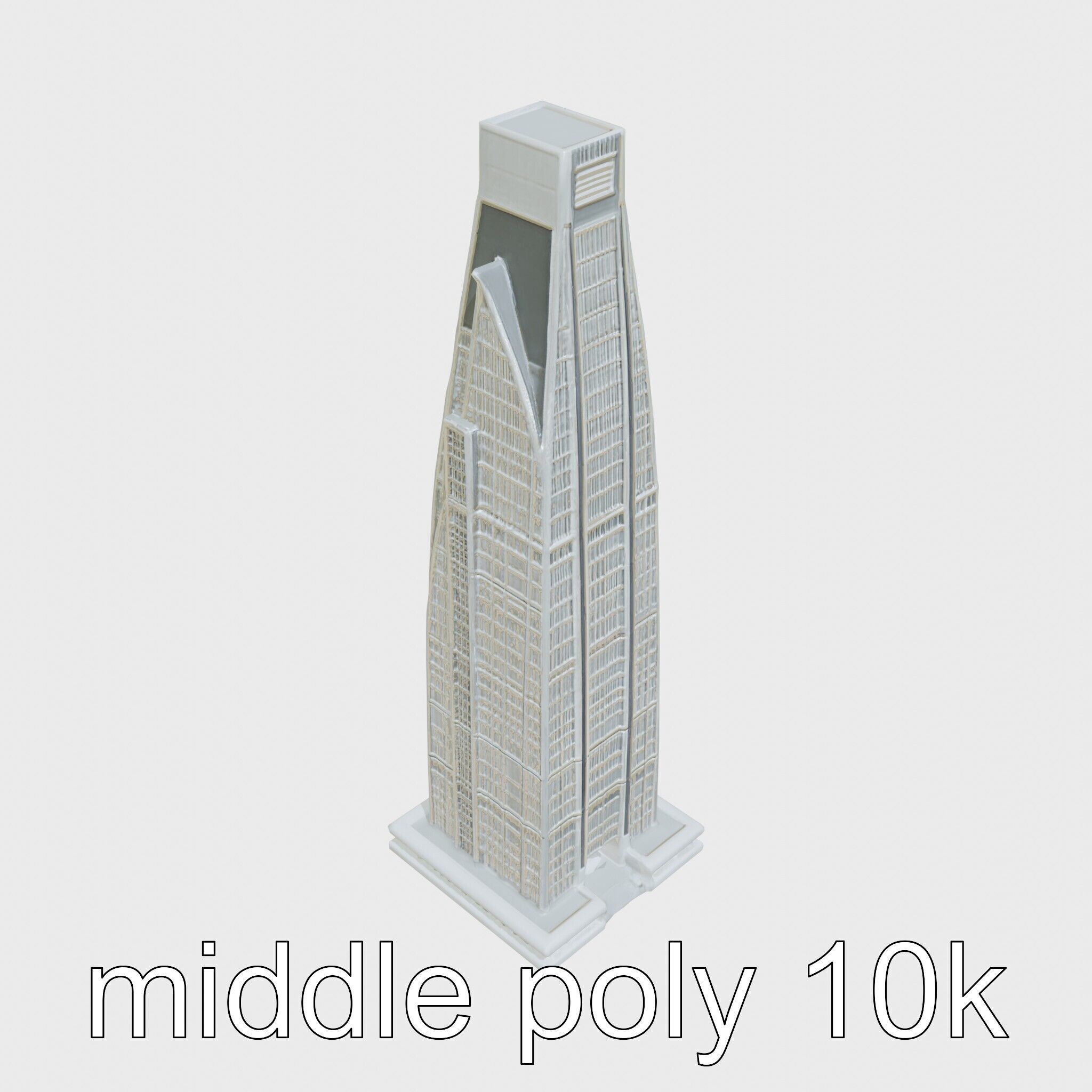 Futuristic Skyscraper Architectural Design Low-poly 3D model_9